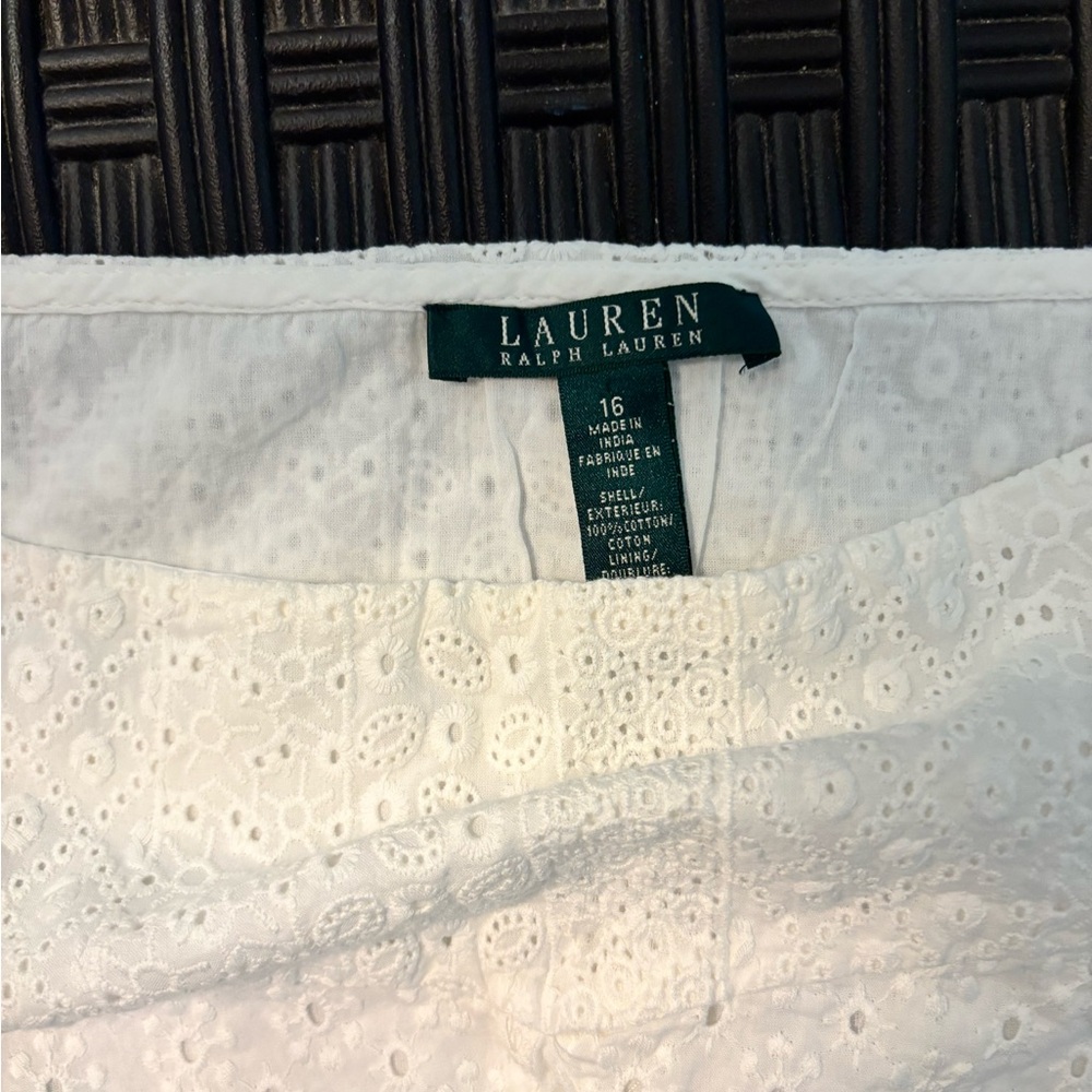 Lauren Ralph Lauren White Laced Skirt
